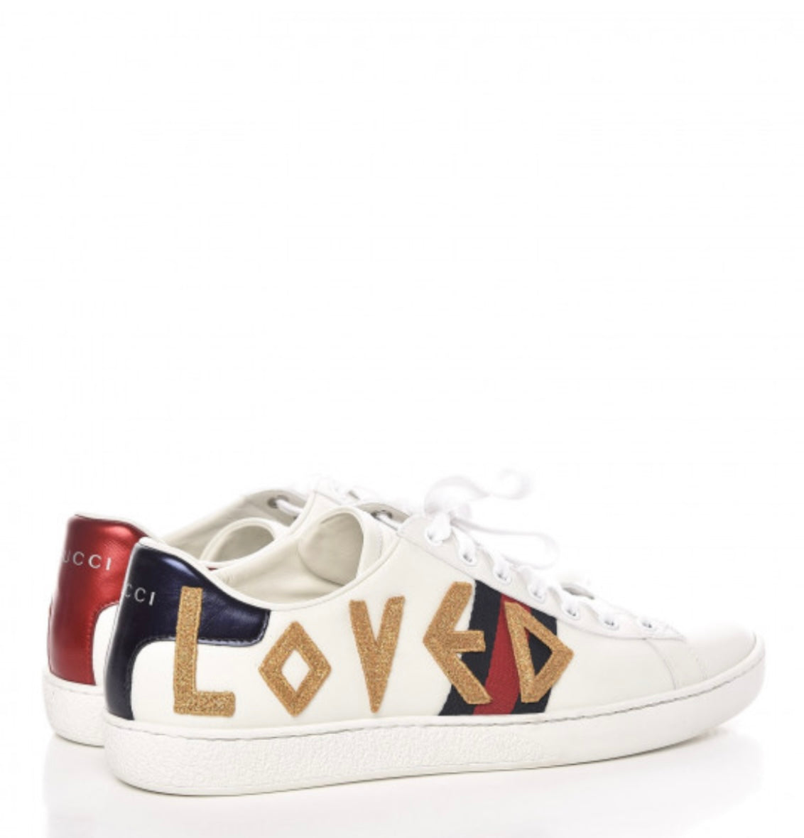 GUCCI
MENS Calfskin Nappa Web LOVED Embroidered Ace Sneakers