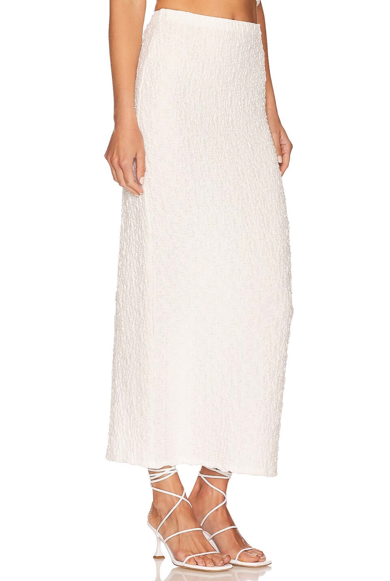 Ronny Kobo - Estefan Skirt in Textured Novelty White
