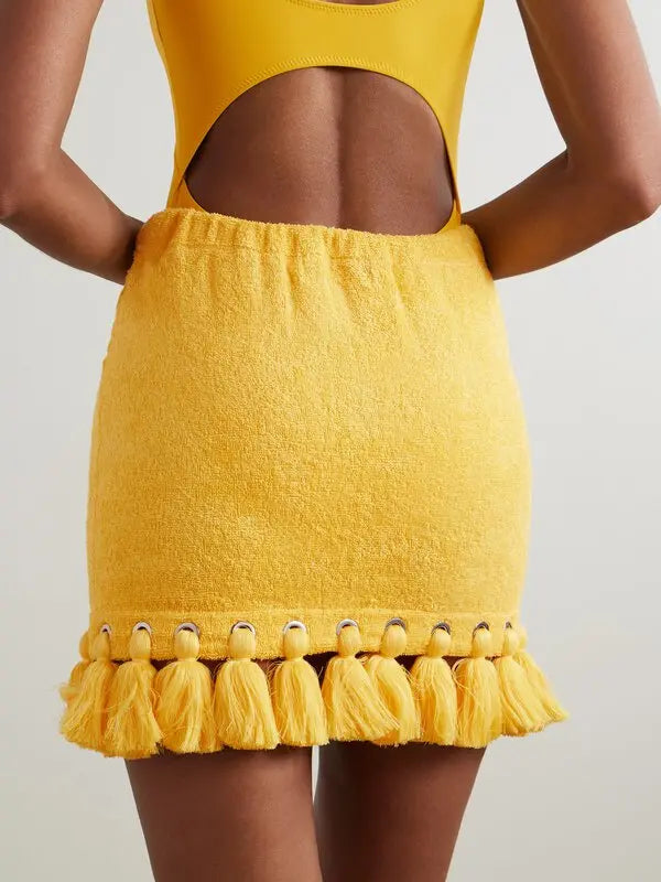 CAP D'ANTIBES YELLOW TERRY SKIRT