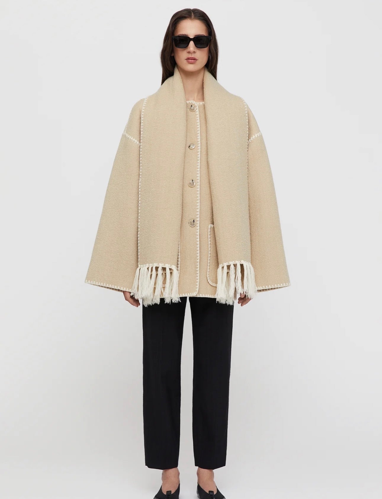 Toteme NEW Embroidered scarf jacket harvest