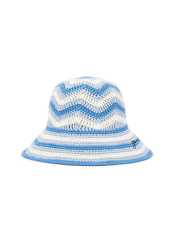 GANNI cotton crochet bucket hat