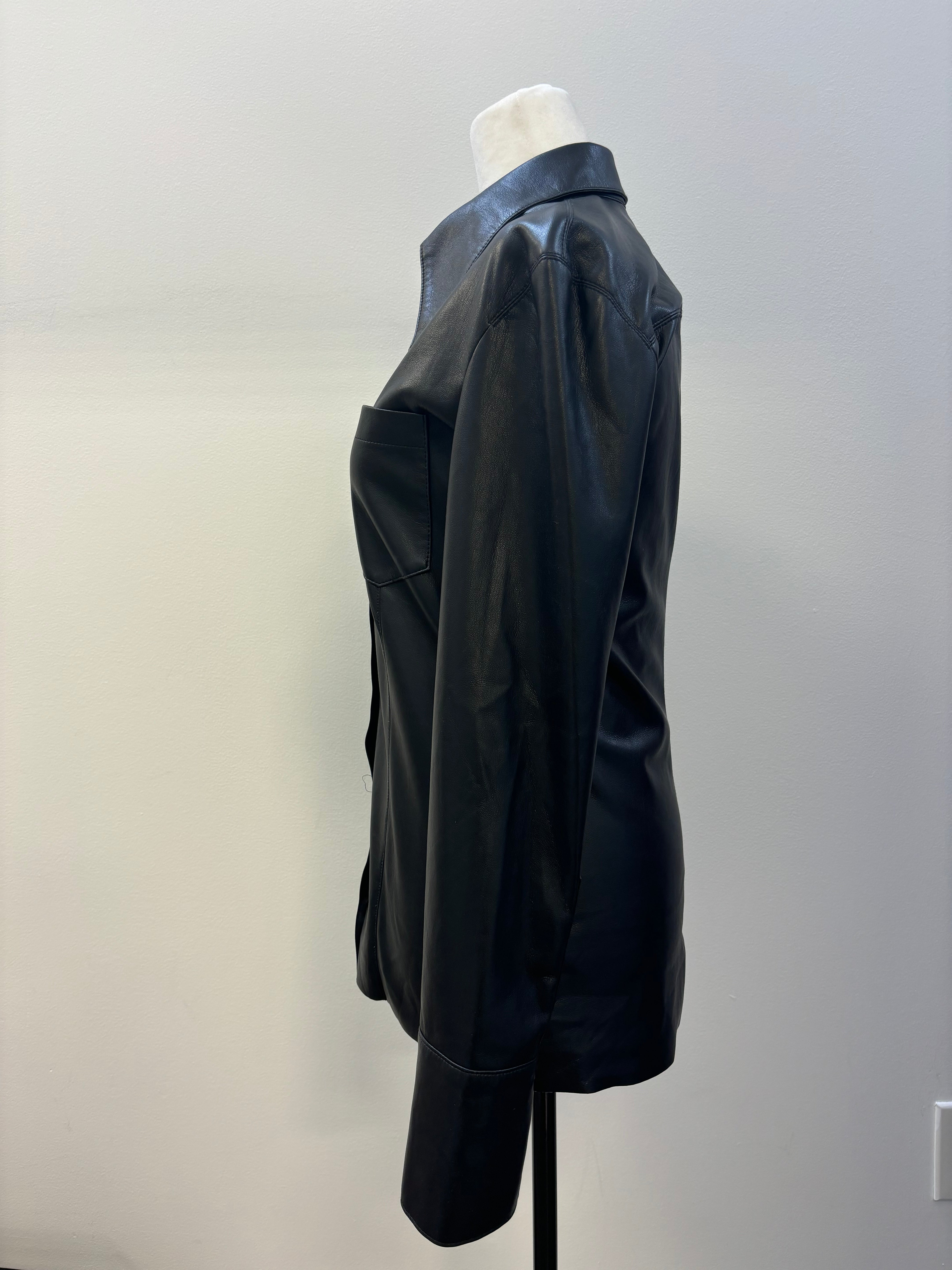 Nanushka Vegan Leather Button Up Shirt
