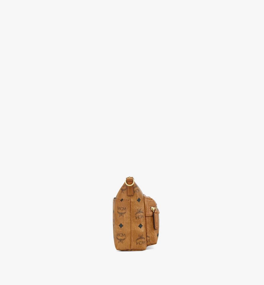 MCM aren crossbody in visetos new with dustbag cognac