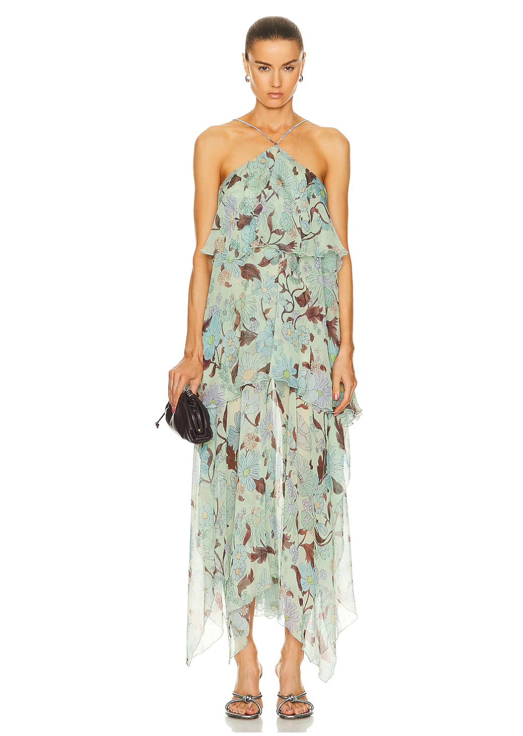 Stella McCartney Garden Print Frill Long Dress