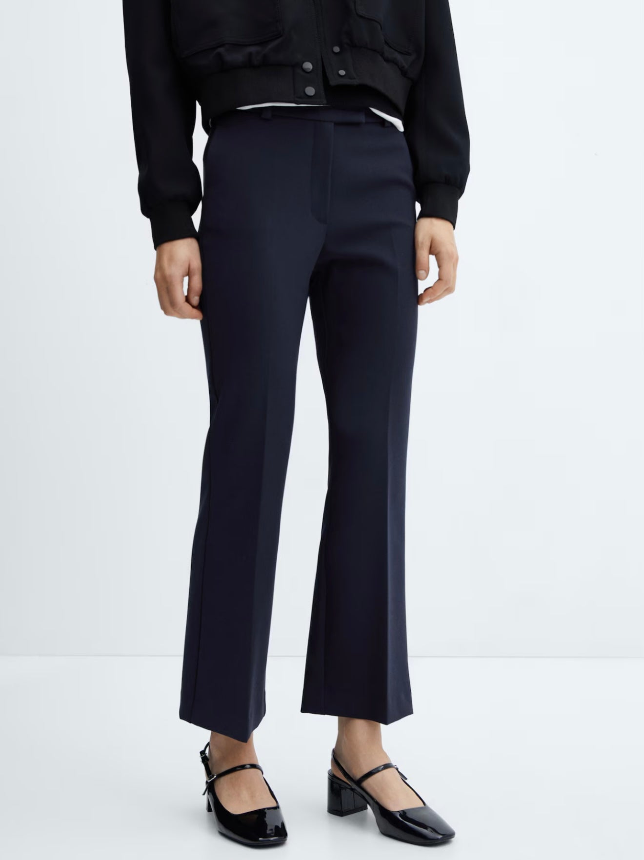 MANGO - Kick Flare Trousers in Navy