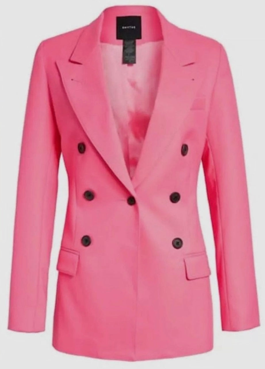 Smythe Neon Pink Double-Breasted Blazer