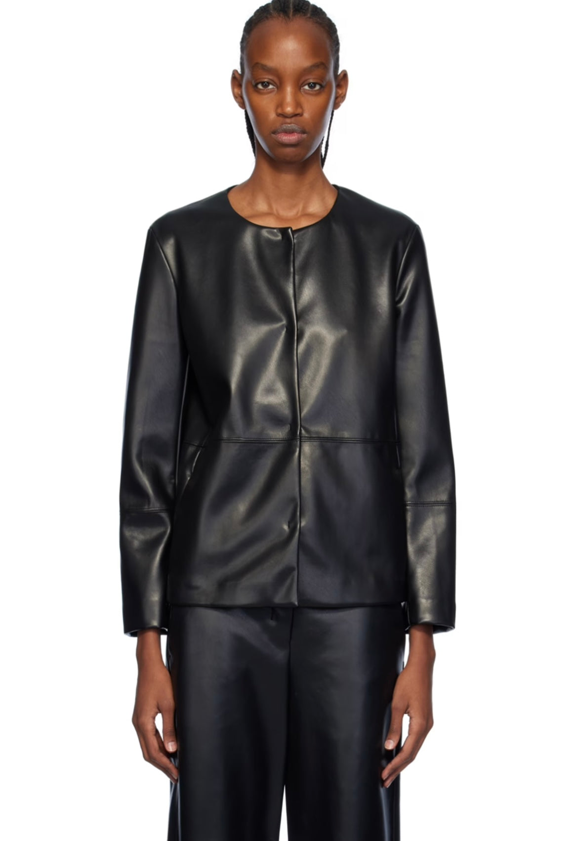 MAX MARA faux leather jacket with snap closure