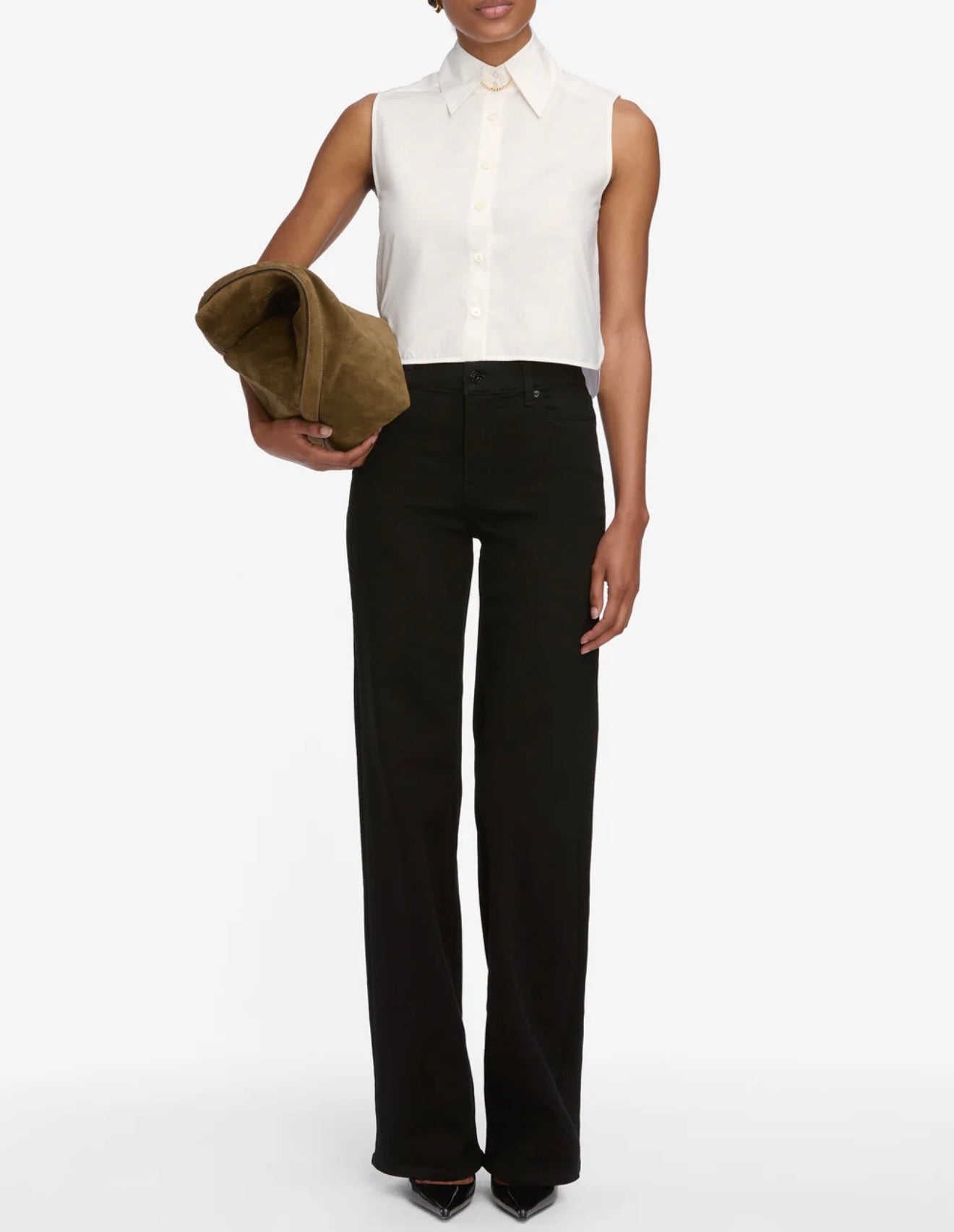 FRAME LE SLIM PALAZZO JEANS IN BLACK WASH