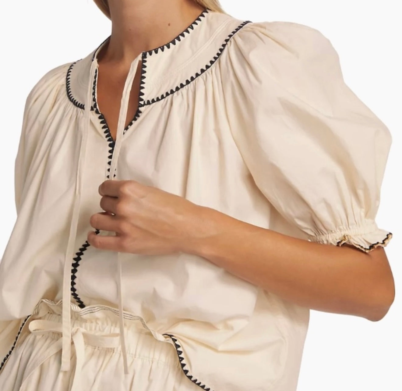 Ulla Johnson - Ruby Cotton Puff Sleeve Top