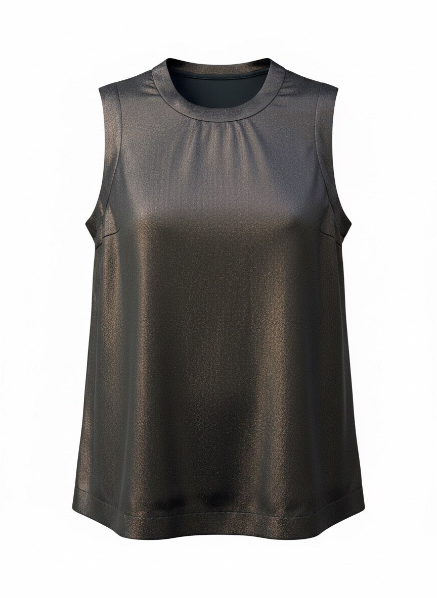 BRUNELLO CUCINELLI bronze silk tank