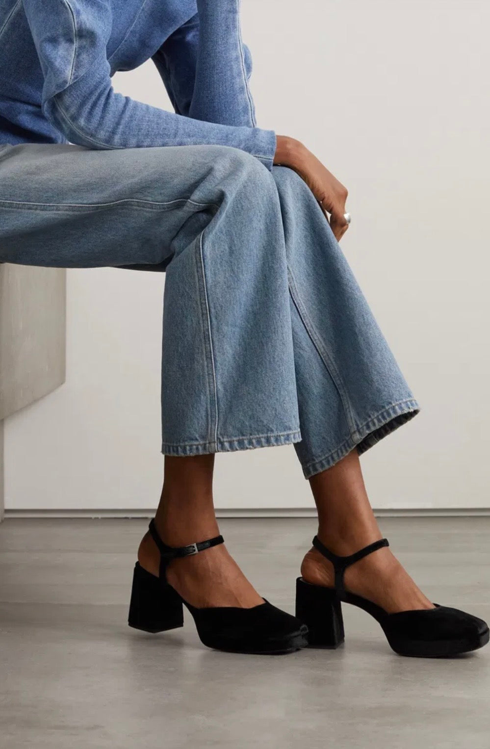 REFORMATION
Mirasol Velvet Platform Pumps