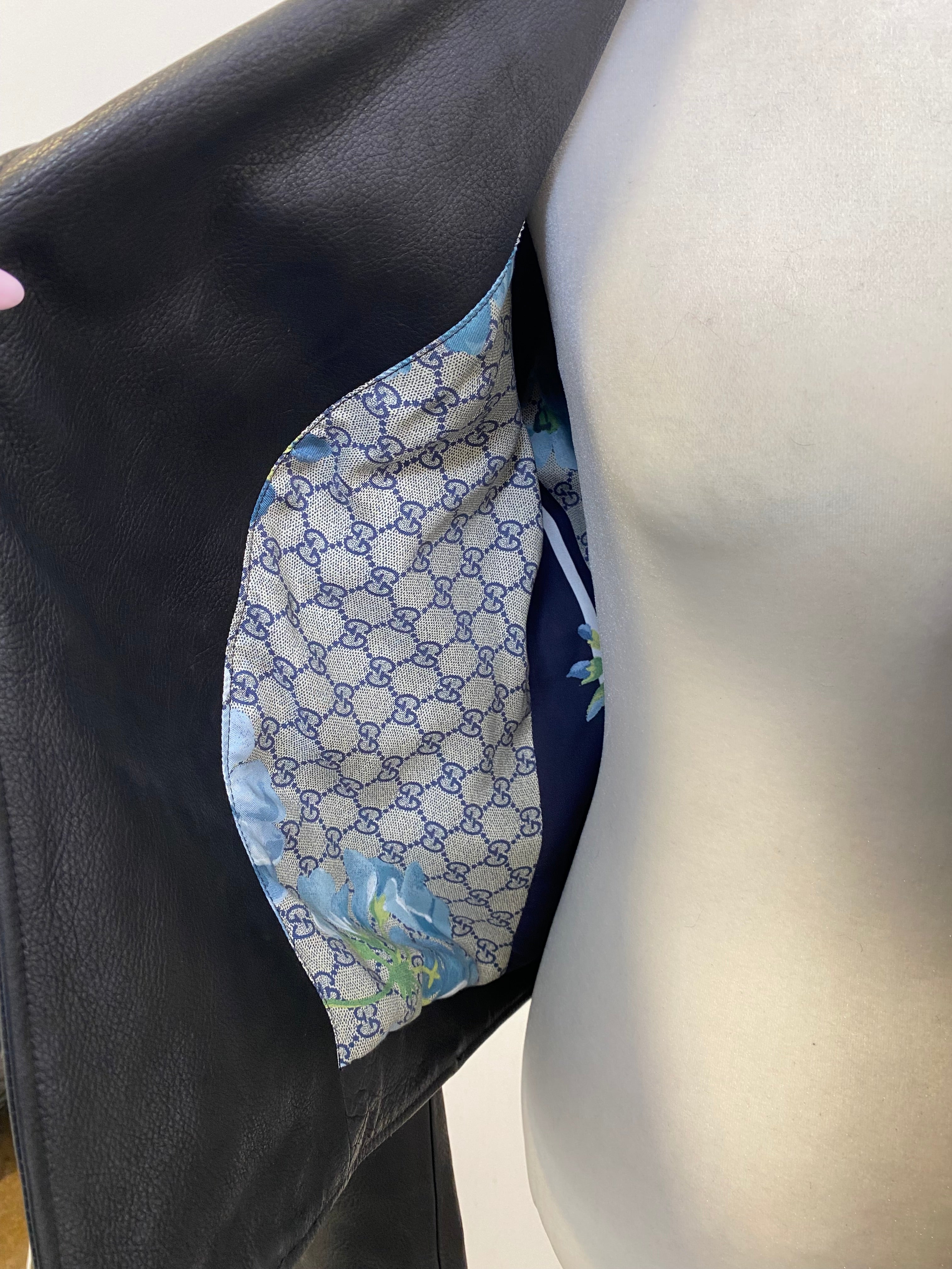 Black X Namesake Gucci-Lined Leather Jacket