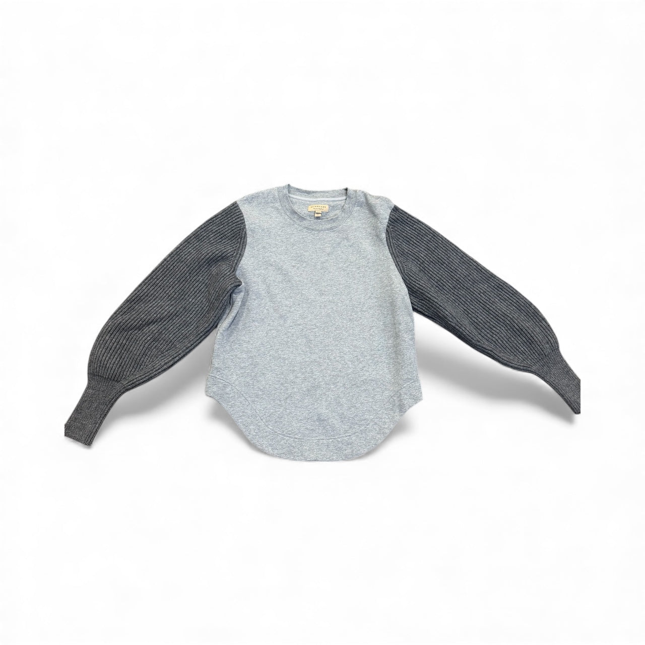 Burberry London Grey Sweatshirt with Wool Sleeves