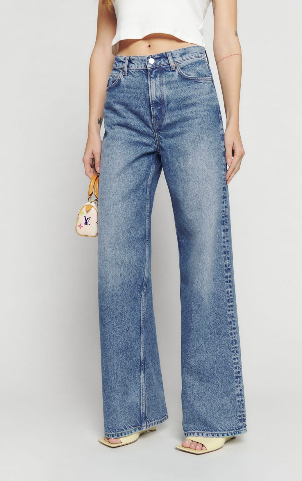 REFORMATION - CARY HIGH RISE SLOUCHY WIDE LEG JEANS