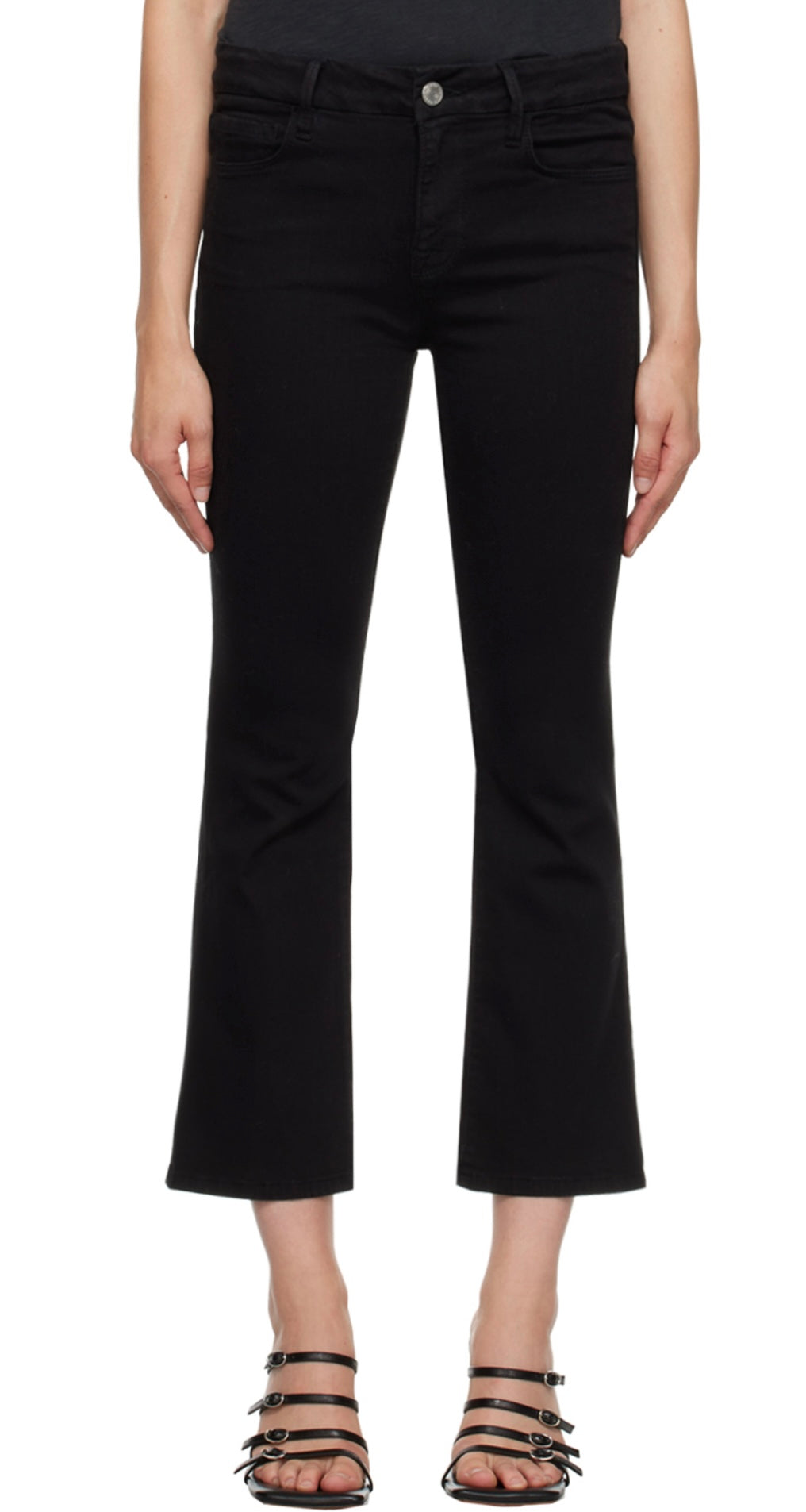 FRAME - Black “Le Crop Mini Boot” Jeans