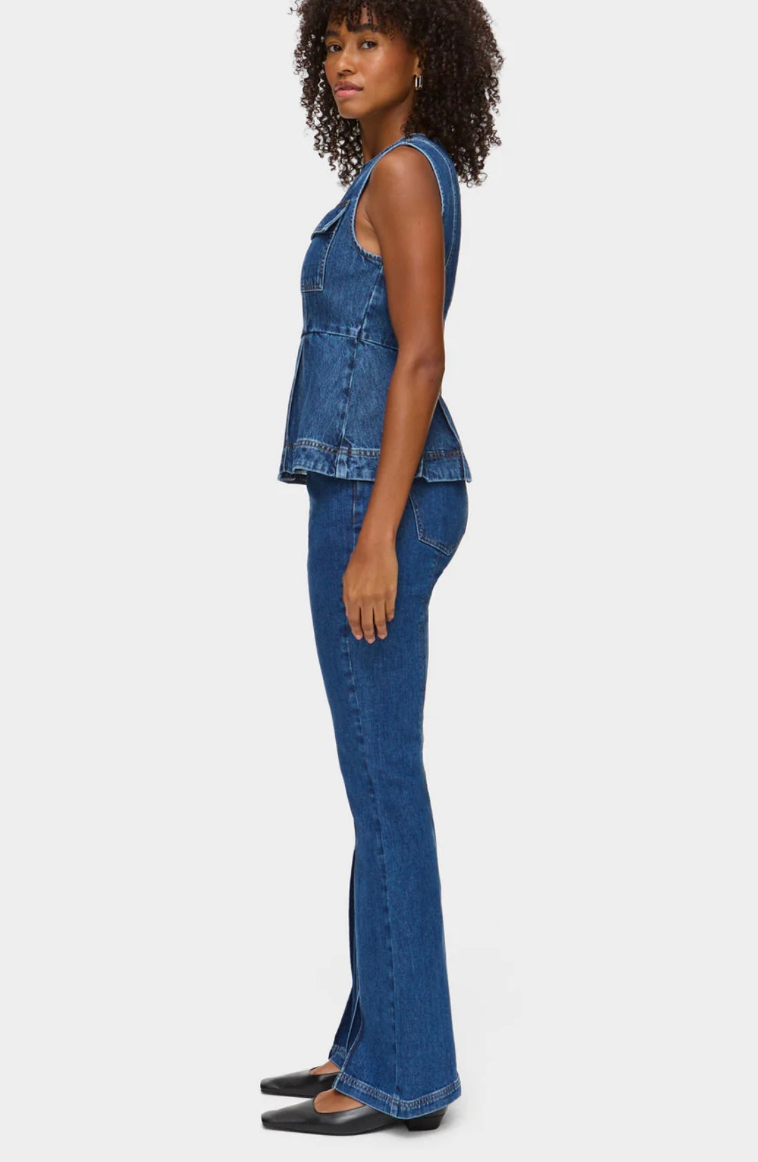 ALIGNE Hope peplum denim top