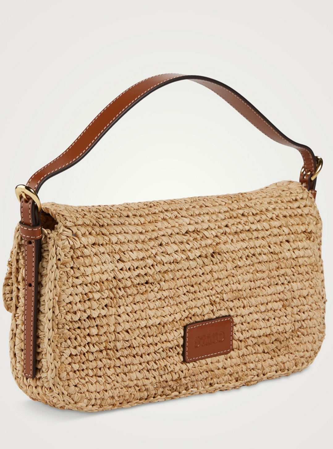 STAUD Harlow Raffia Shoulder Bag