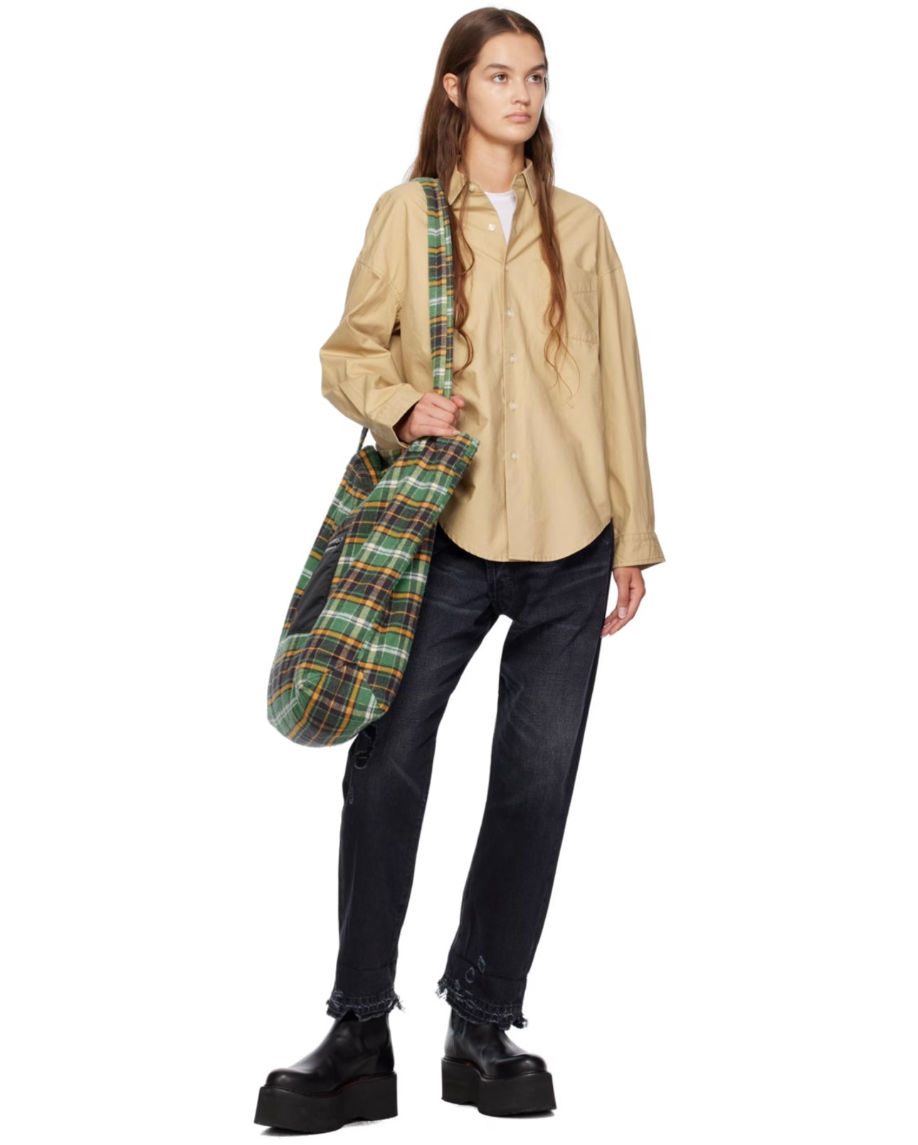 R13 - Black Crossover Jeans