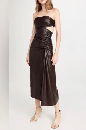 A.L.C. chocolate brown faux leather dress