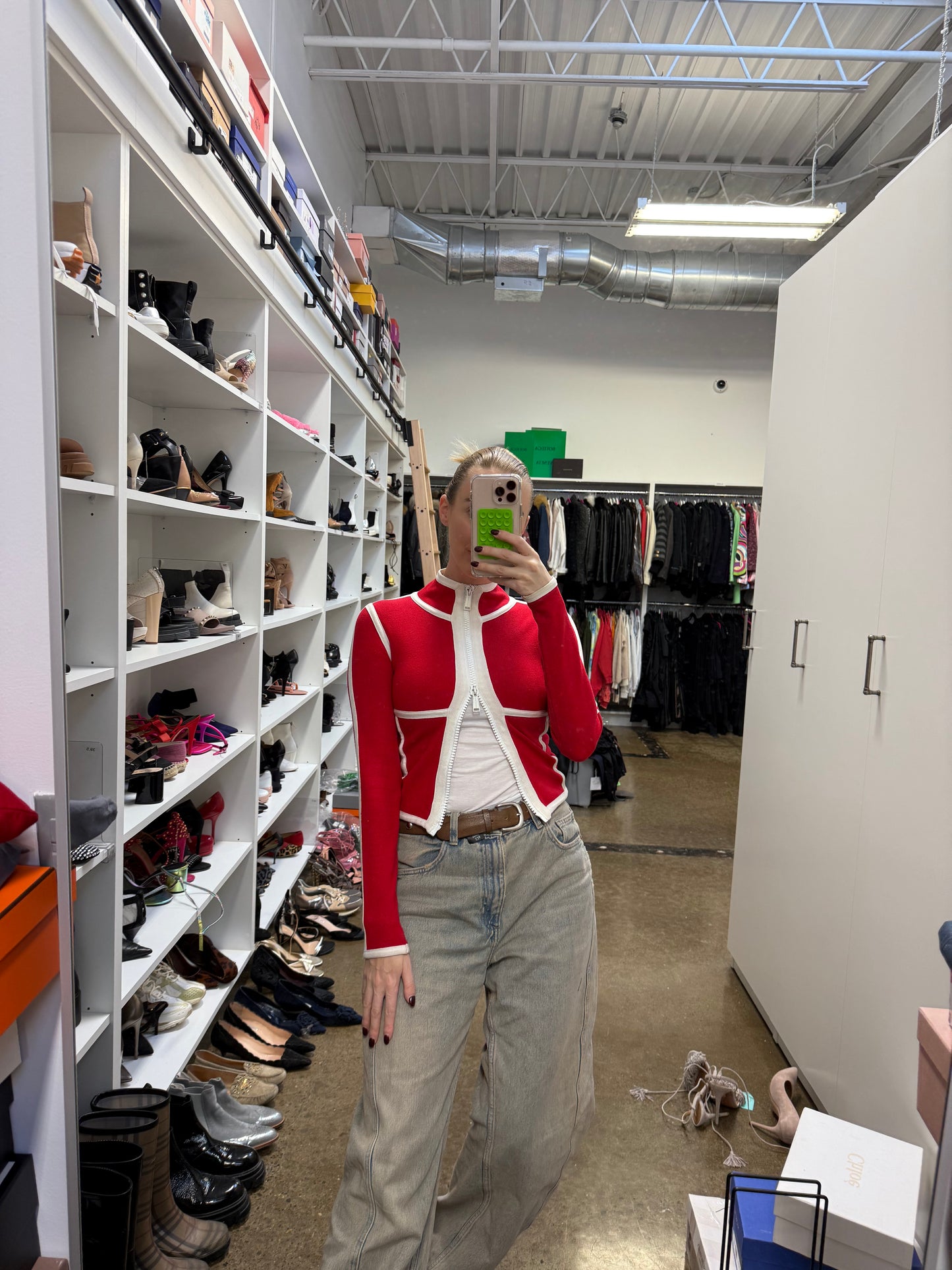 DSQUARED - Red & White Zip Sweater