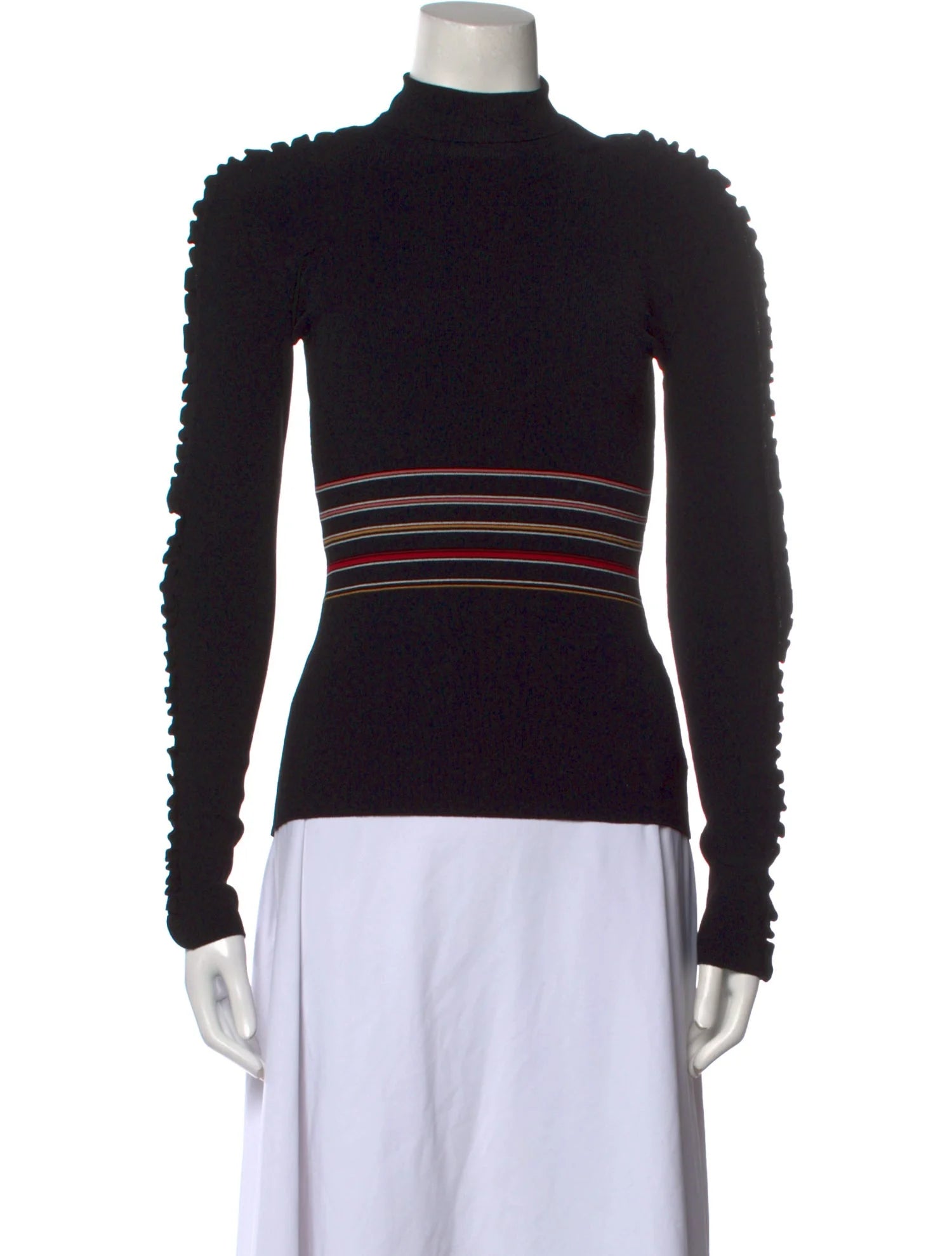 ROKSANDA black turtleneck with red/pink/orange stripes