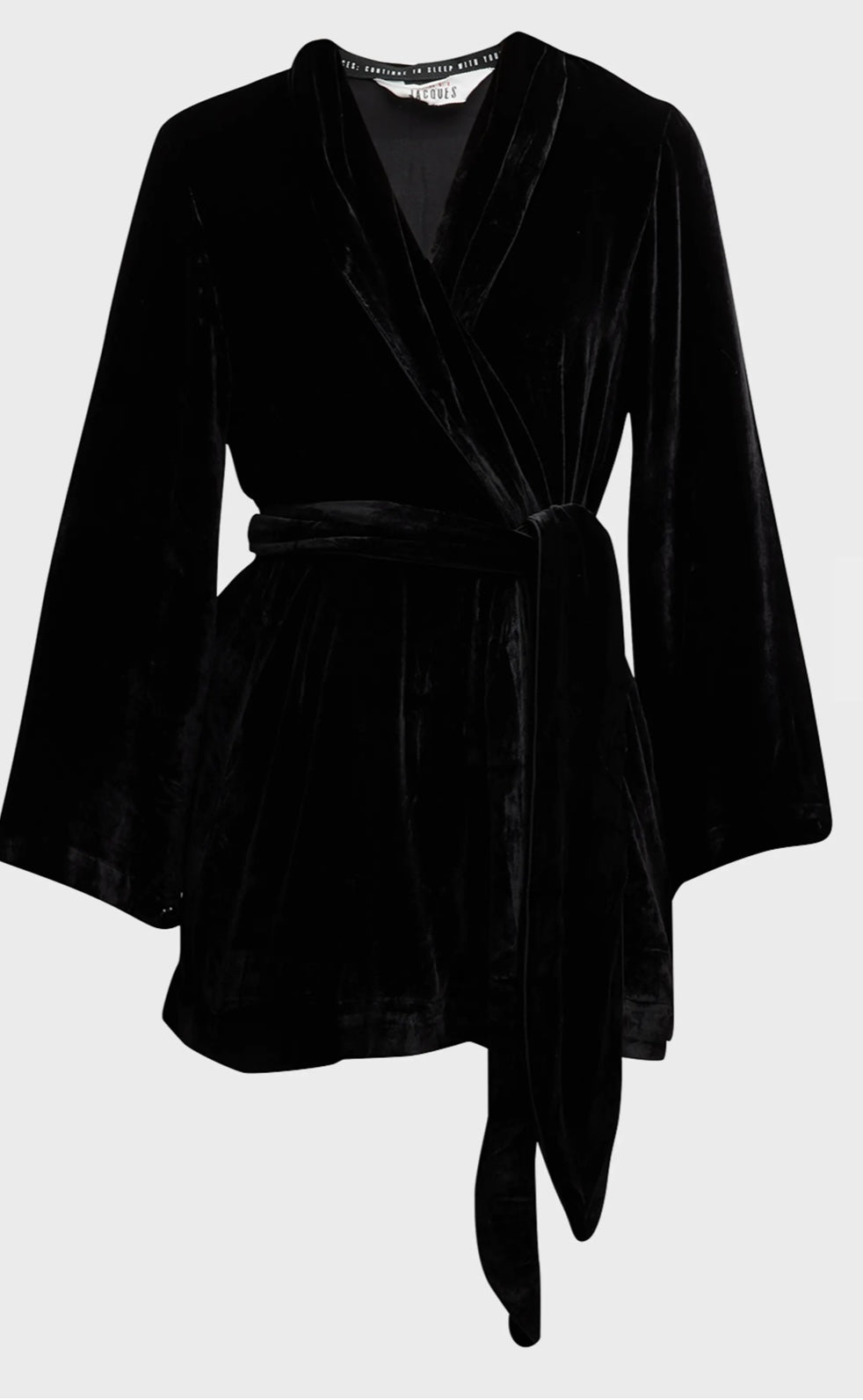SLEEPING WITH JACQUES
Bon Vivant Shawl-Collar Mini Velvet Robe & Matching Pants