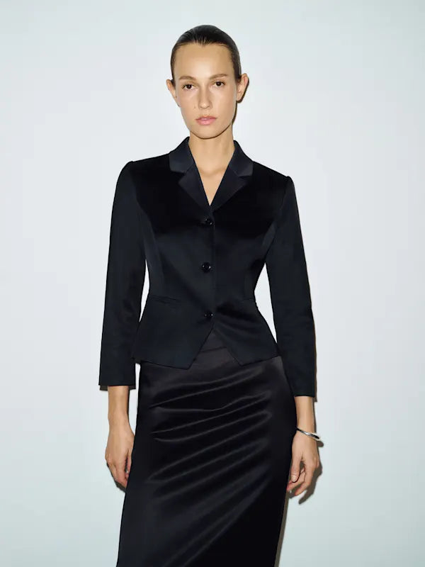 REFORMATION black cropped blazer jacket