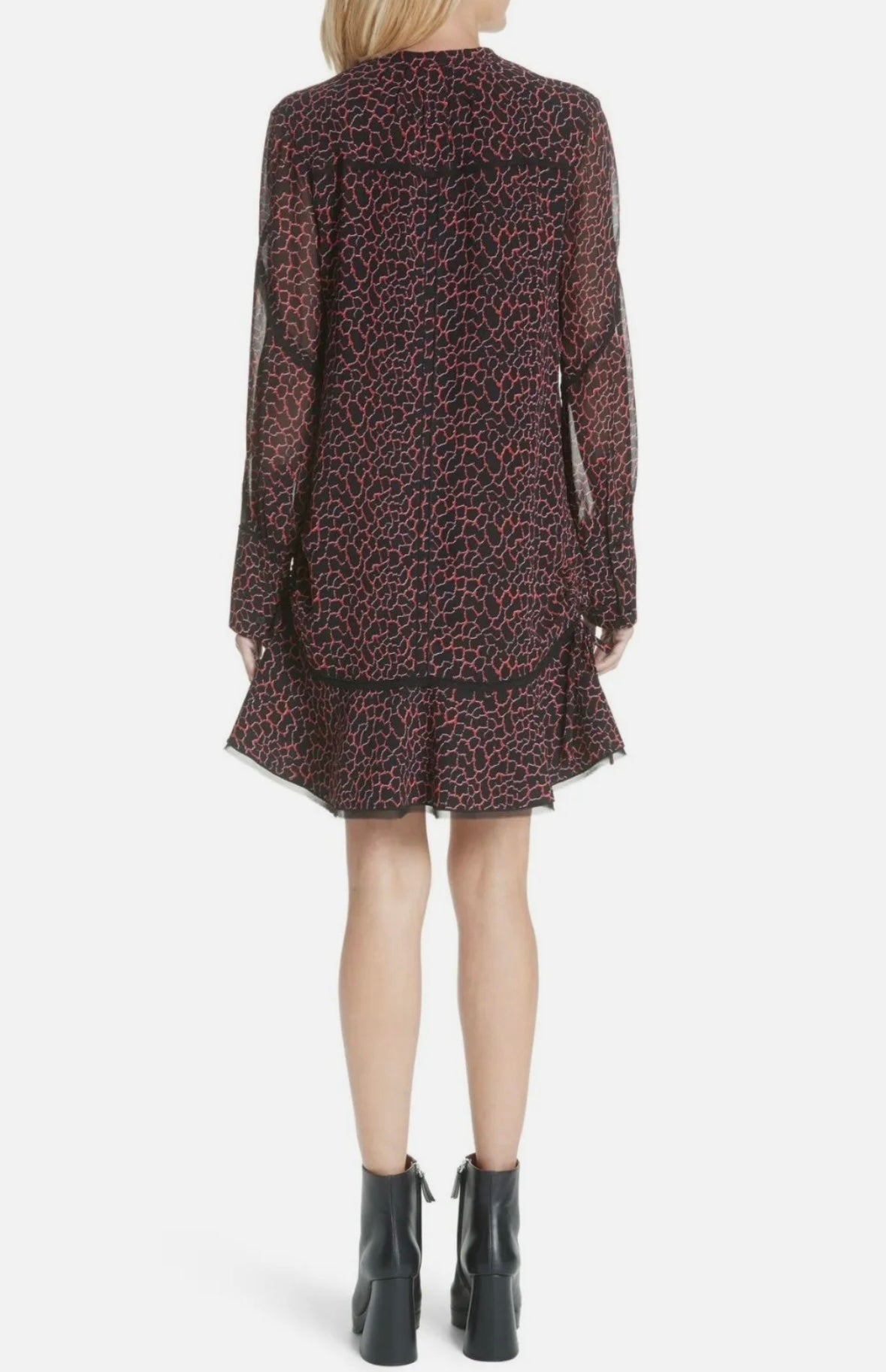 Proenza Schouler Cracked Pattern Crepe Chiffon Dress