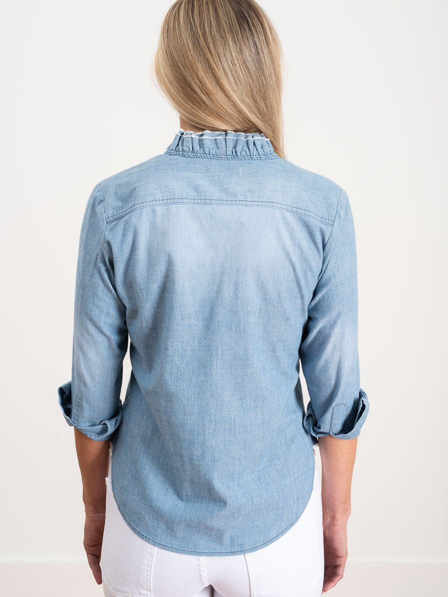 Isabel Marant Etoile Denim Ruffle Shirt