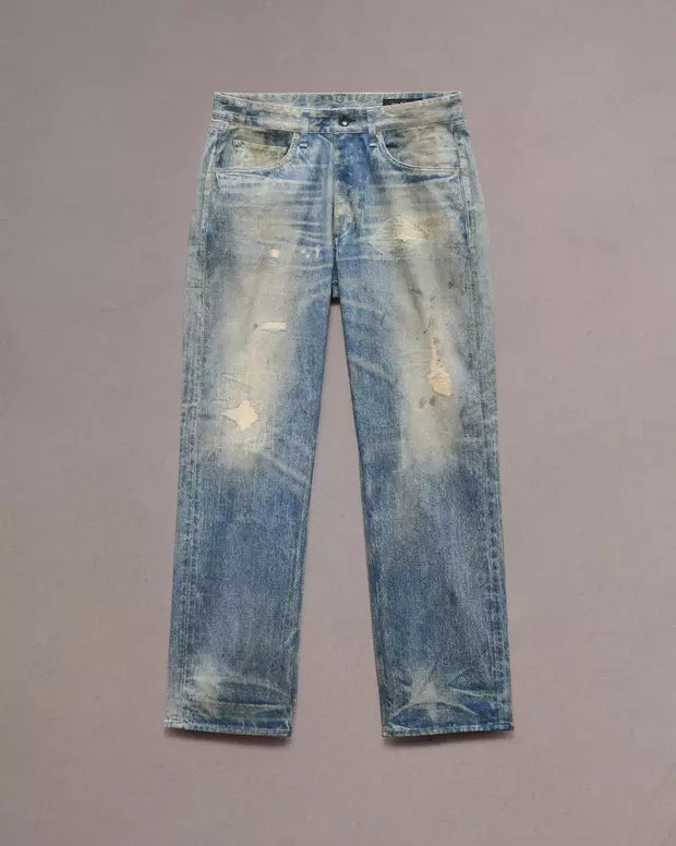Rag & Bone Miramar Pull-On Style in Distressed Denim Print
