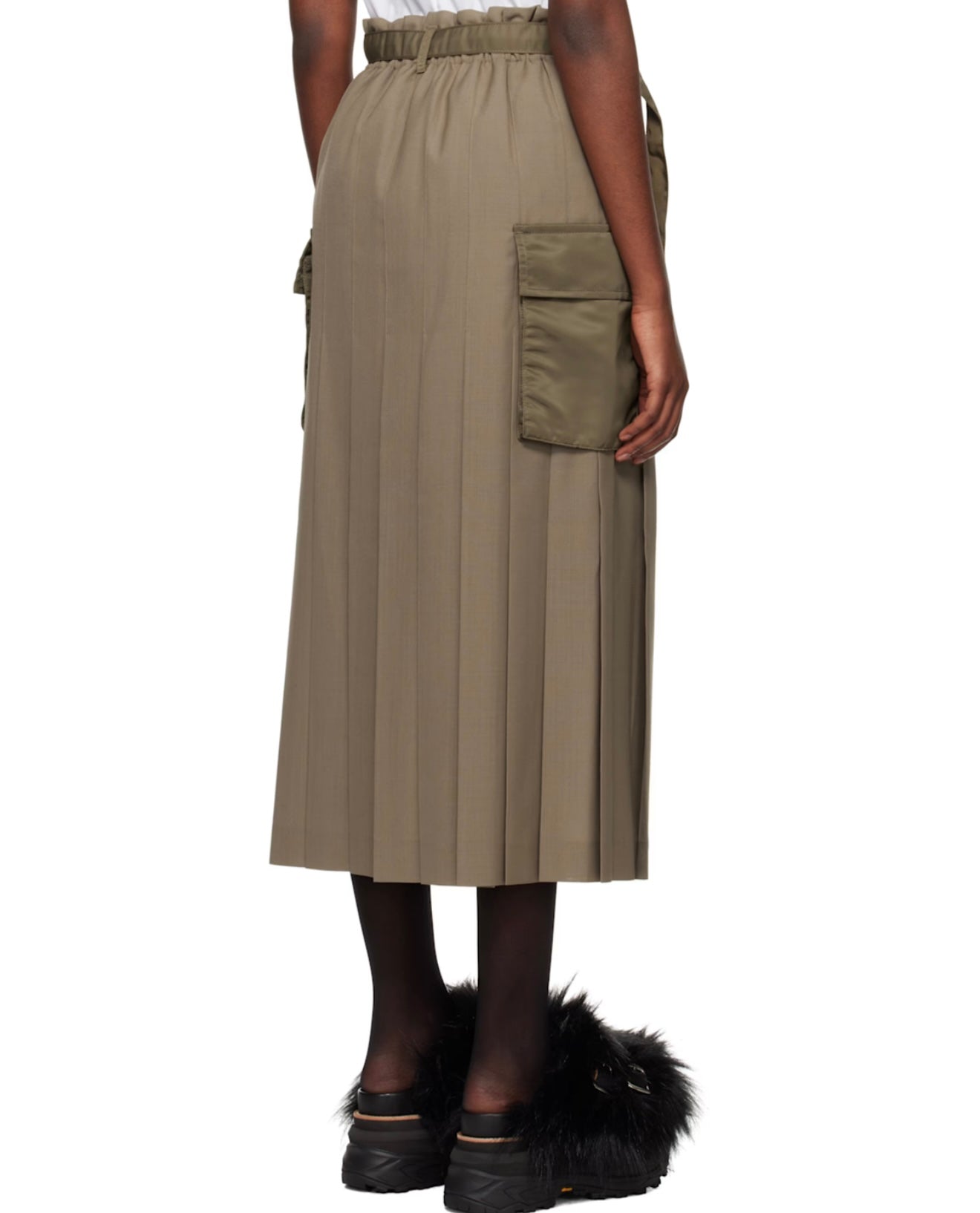 Sacai Nylon twill midi skirt