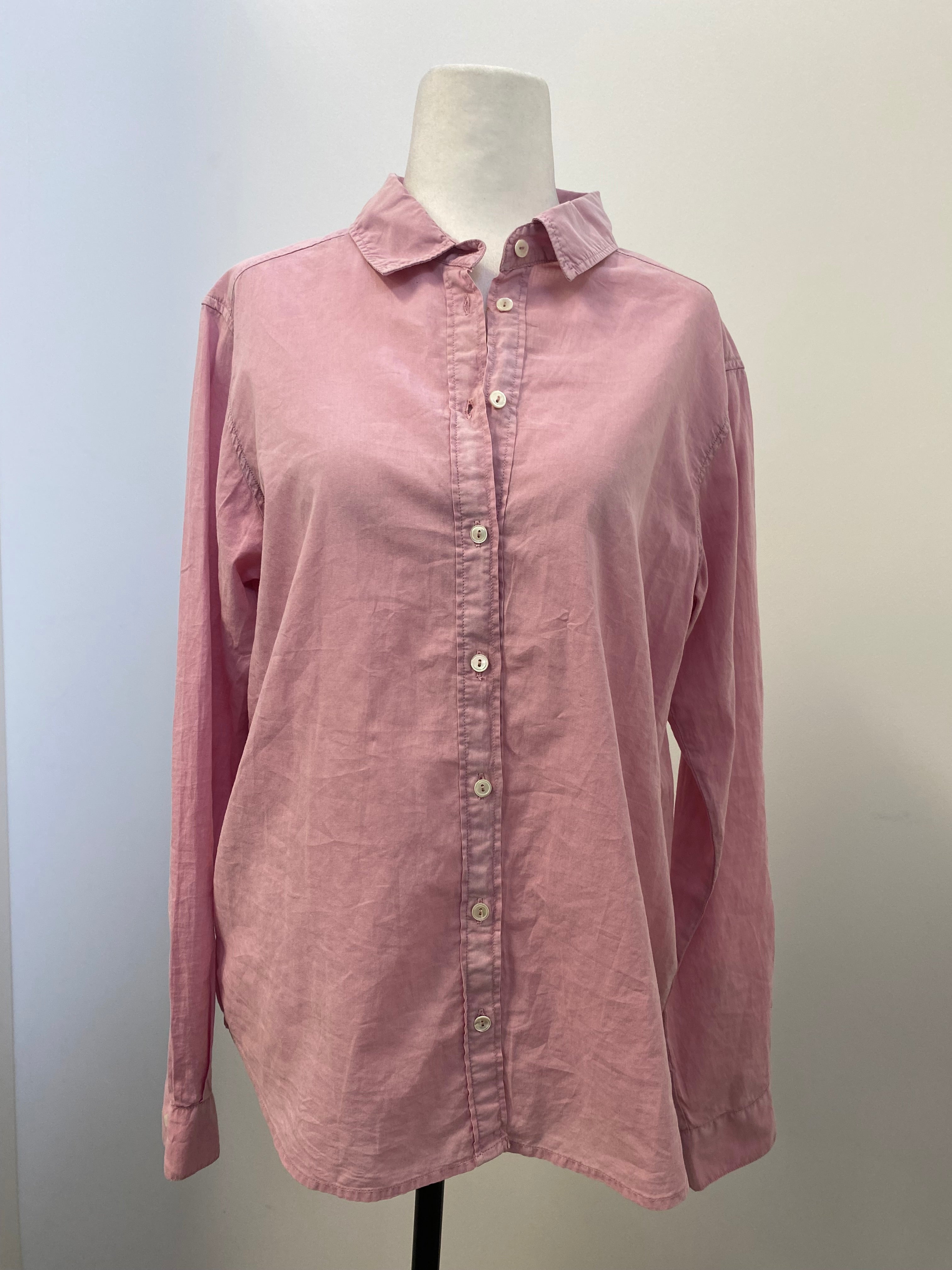 Velvet Pink Button Up