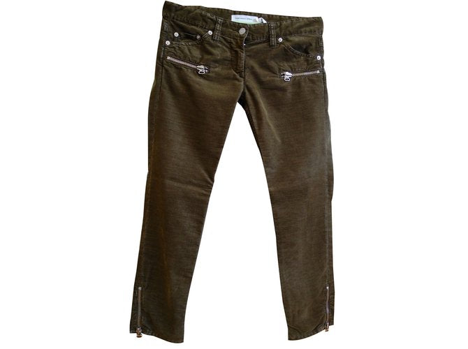 ISABEL MARANT ETOILE army green cords with side zippers