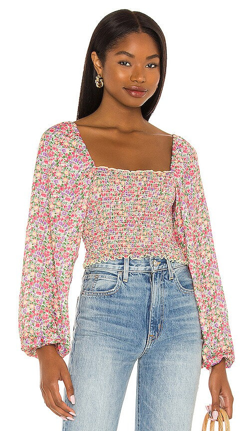 RESA long sleeve floral crop top