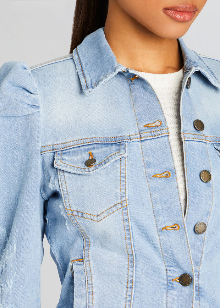 RETROFETE denim jacket with shoulder pads