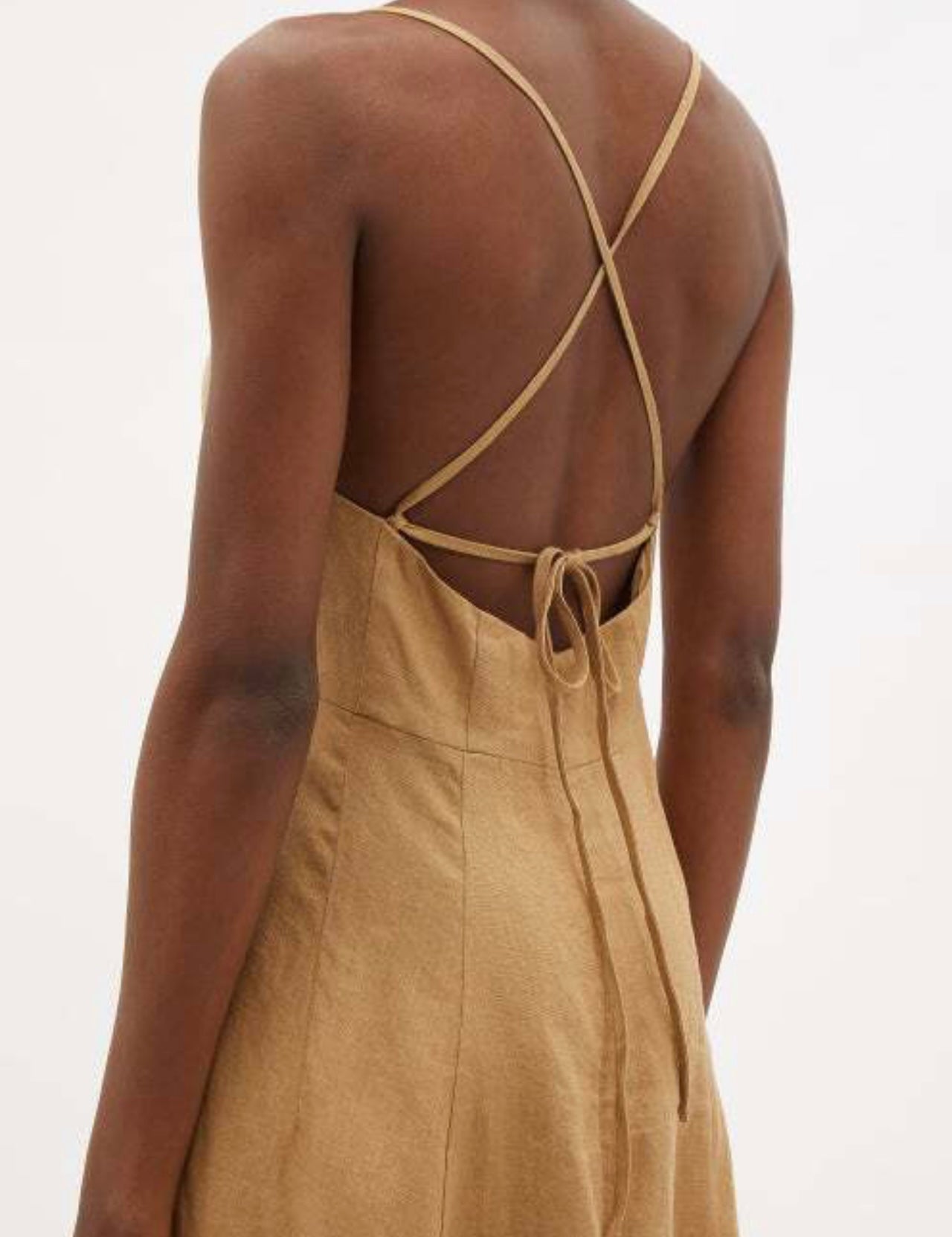 MARA HOFFMAN
Verona Crossover-Back Hemp Midi Dress - Camel