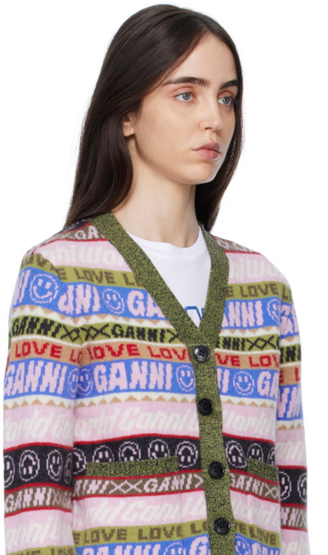 GANNI Multicolor Jacquard Cardigan