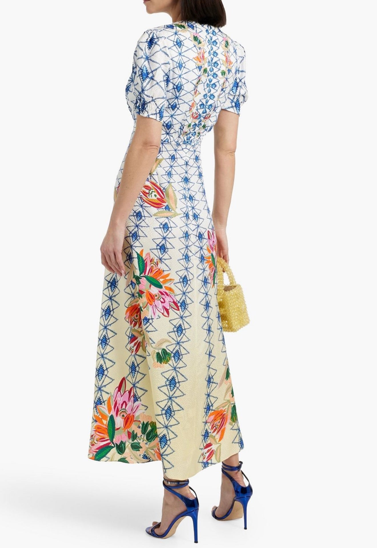 SALONI - Lea Printed Silk-Jacquard Maxi Dress