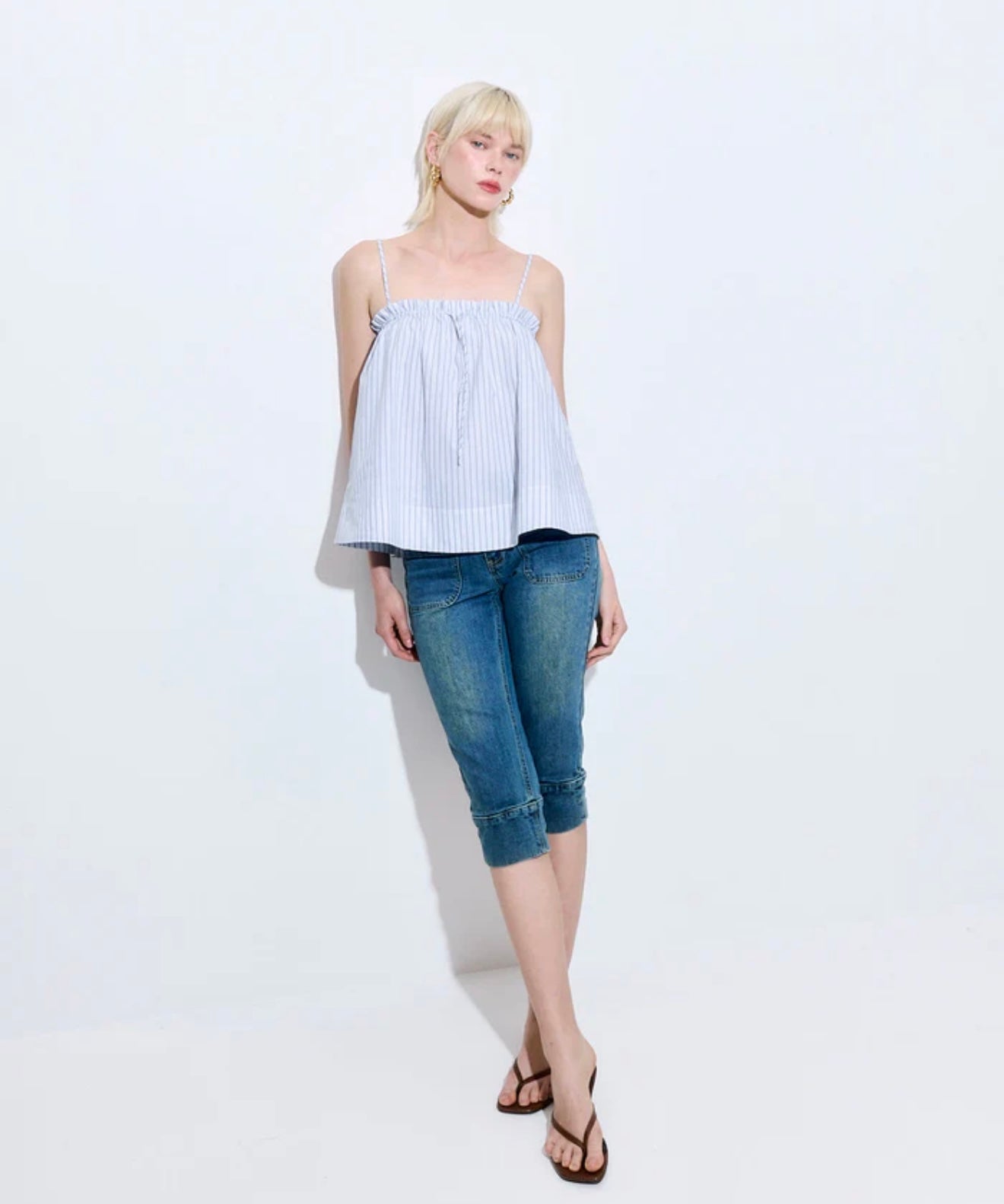 Dé Rococo, Ruffled Poplin Strappy Top