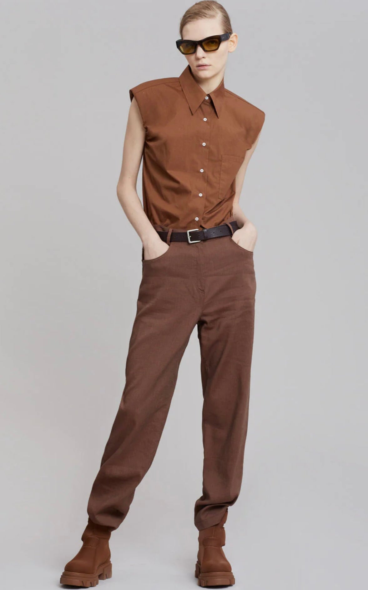 GIA BORGHINI 9 SCUBA BOOTS - BROWN