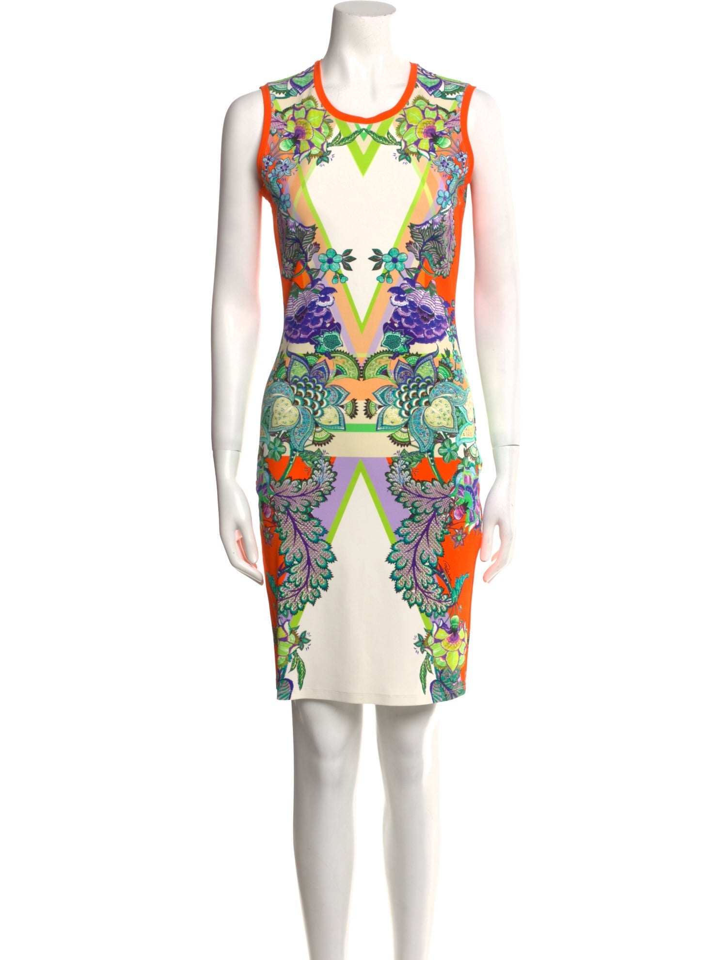 Roberto Cavalli Neon Floral Dress