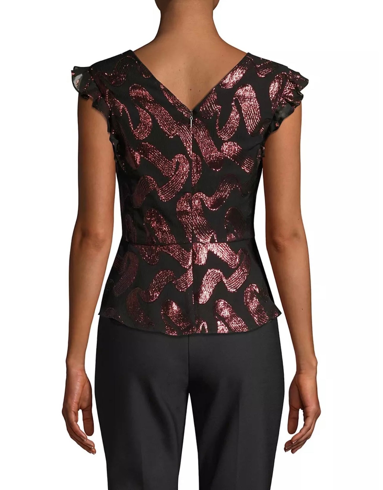 Rebecca Taylor
Lurex Jacquard Ruffle Trim Top
