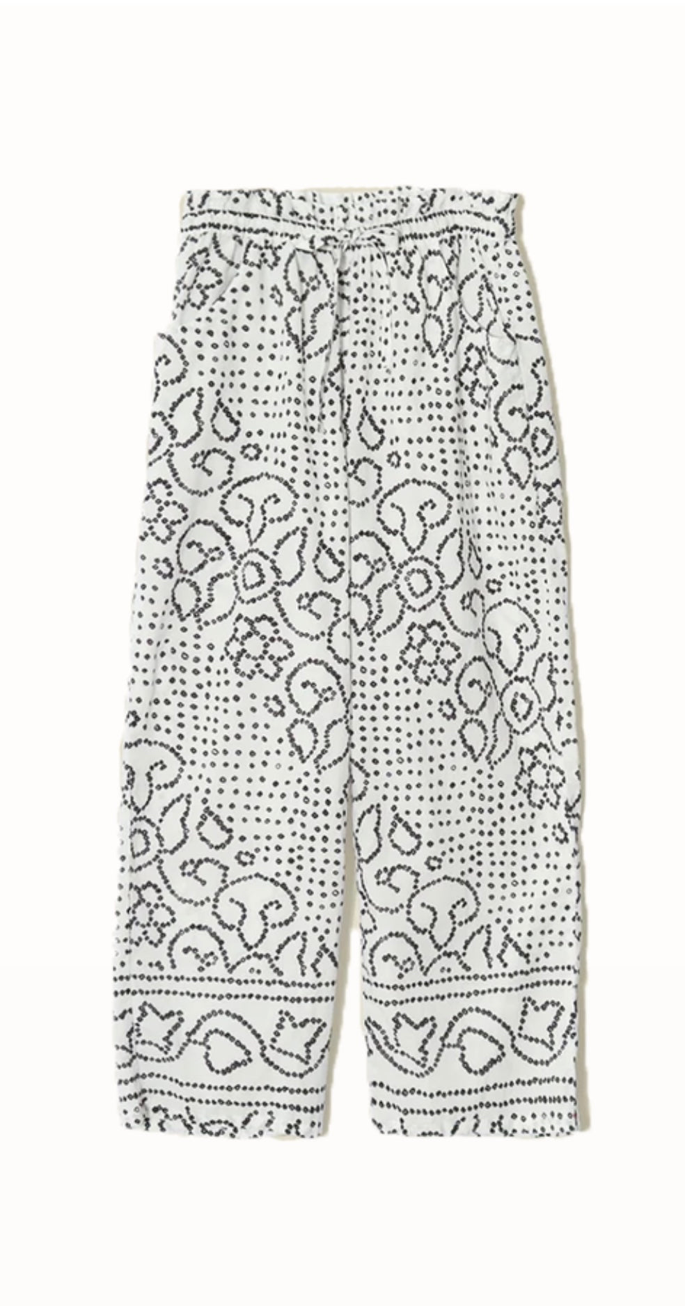 XIRENA - MICAH BLOUSE & TALYN GEO-PRINT CROPPED WIDE-LEG PANTS IN WHITE JEWEL