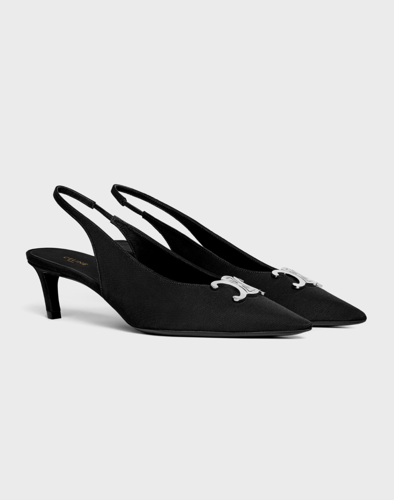 CELINE ALMA TRIOMPHE SLINGBACK IN GROS-GRAIN