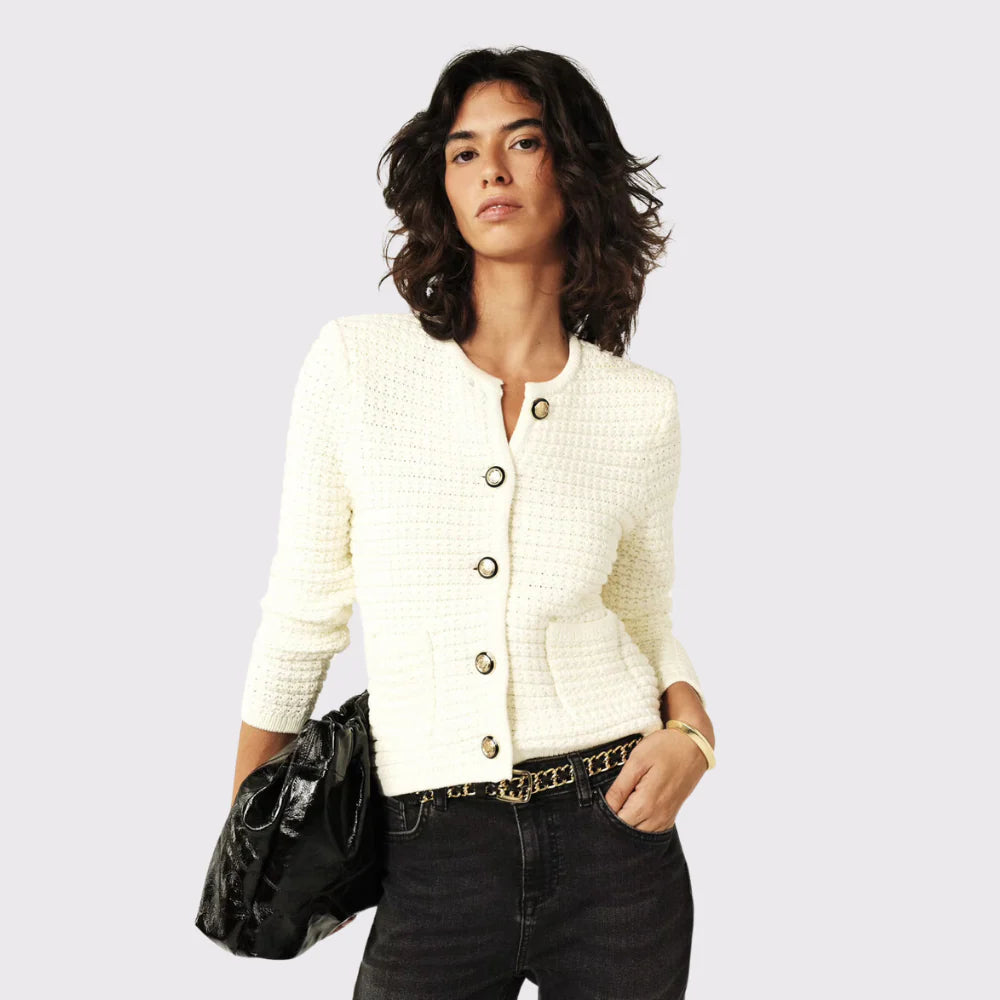 BA&SH ivory knit cardigan