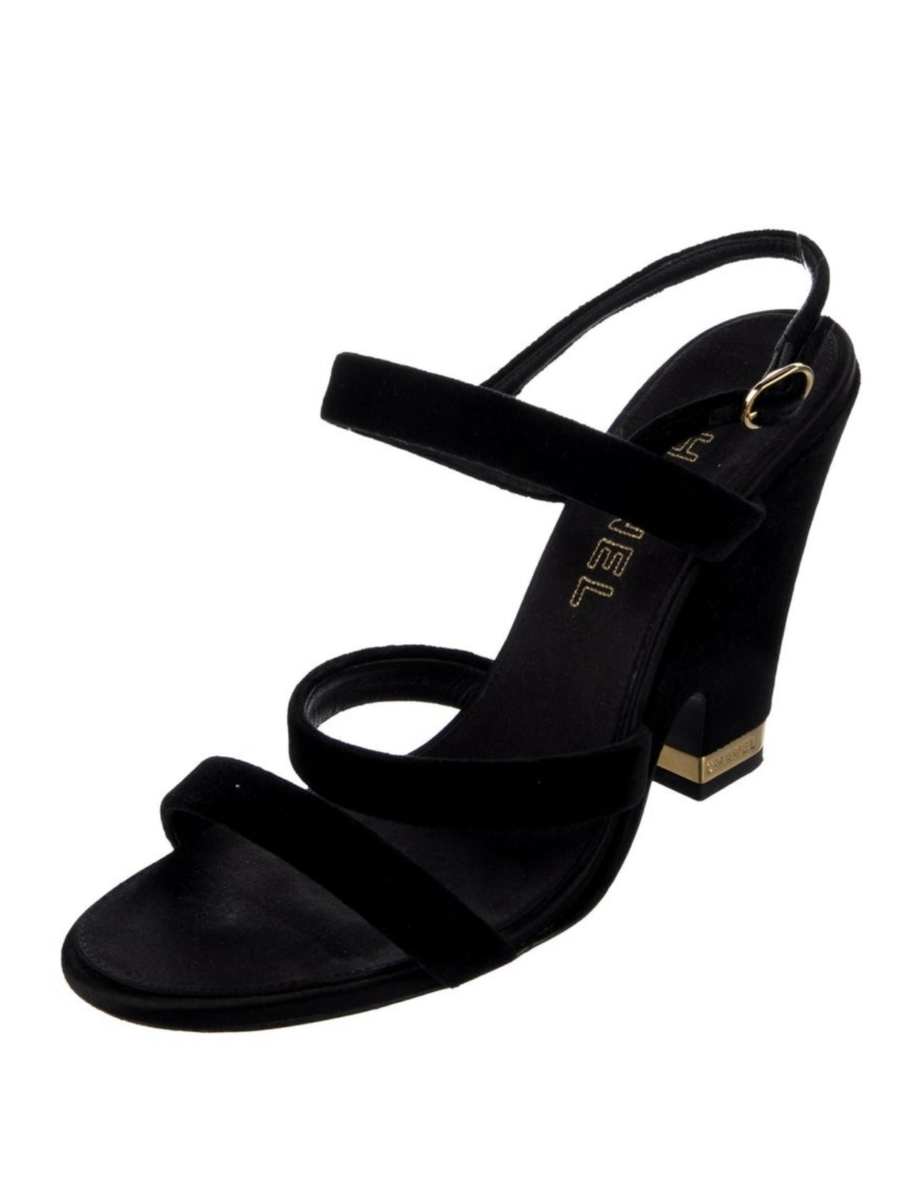 Pre-Loved Chanel - Interlocking CC Logo Velvet Slingback Sandals