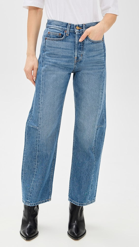 B SIDES blue barrell jeans