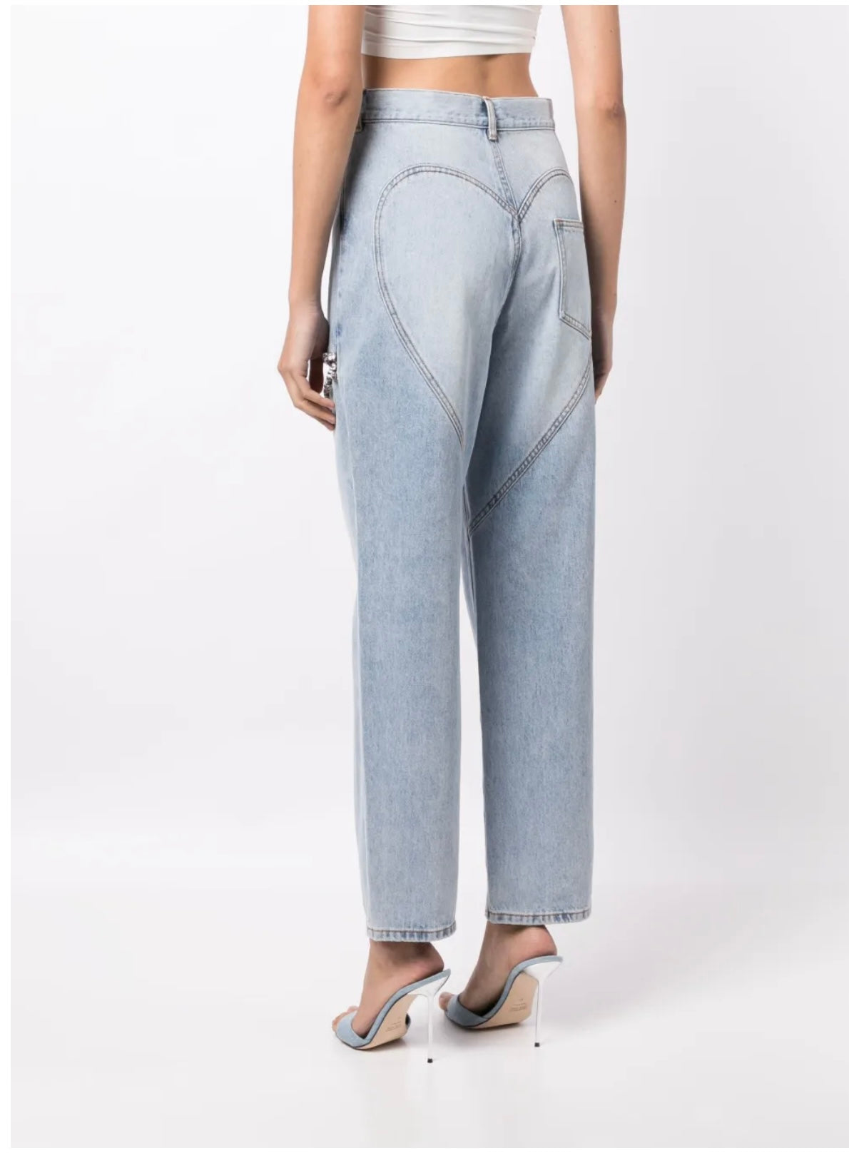 AREA crystal-embellished straight-leg jeans, 28