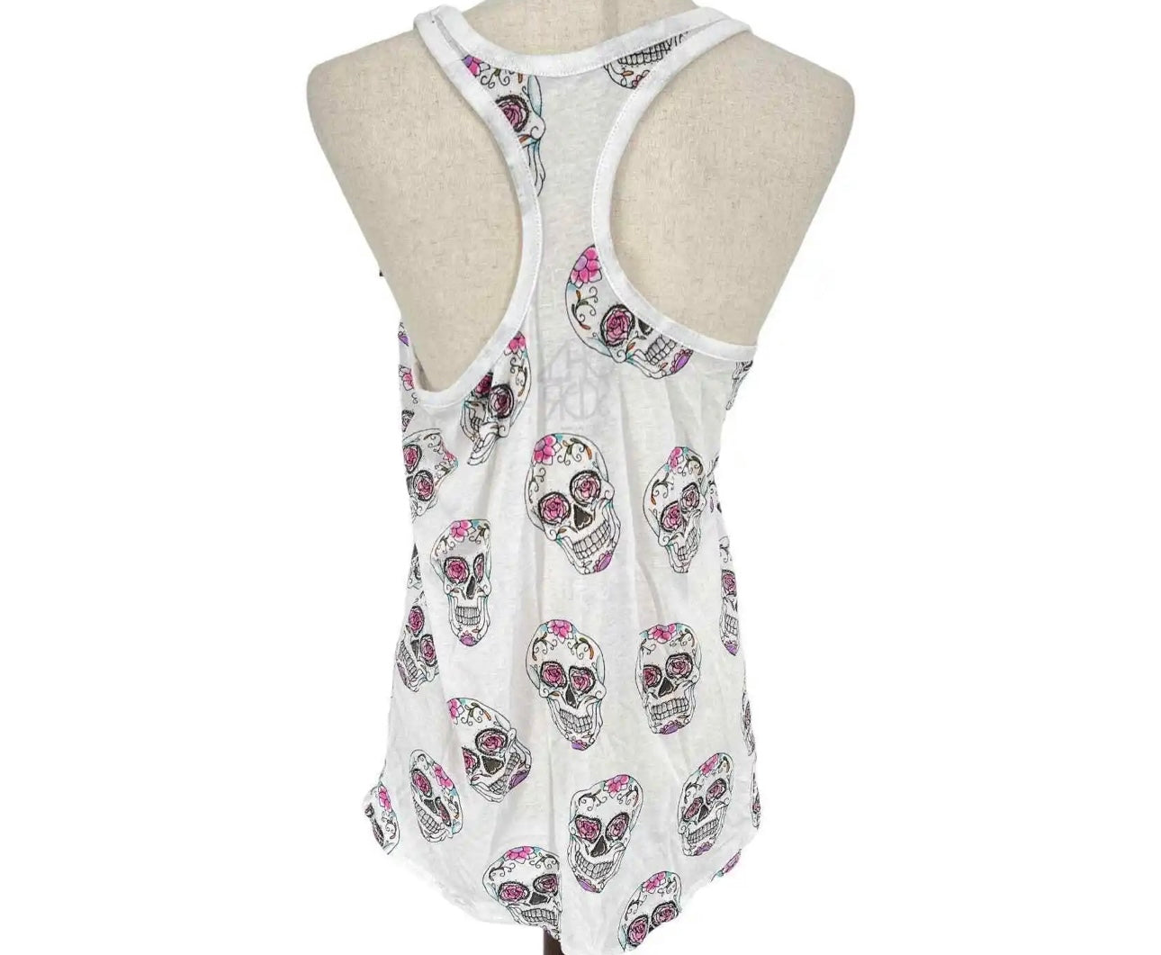 Chaser - White skull racerback tank