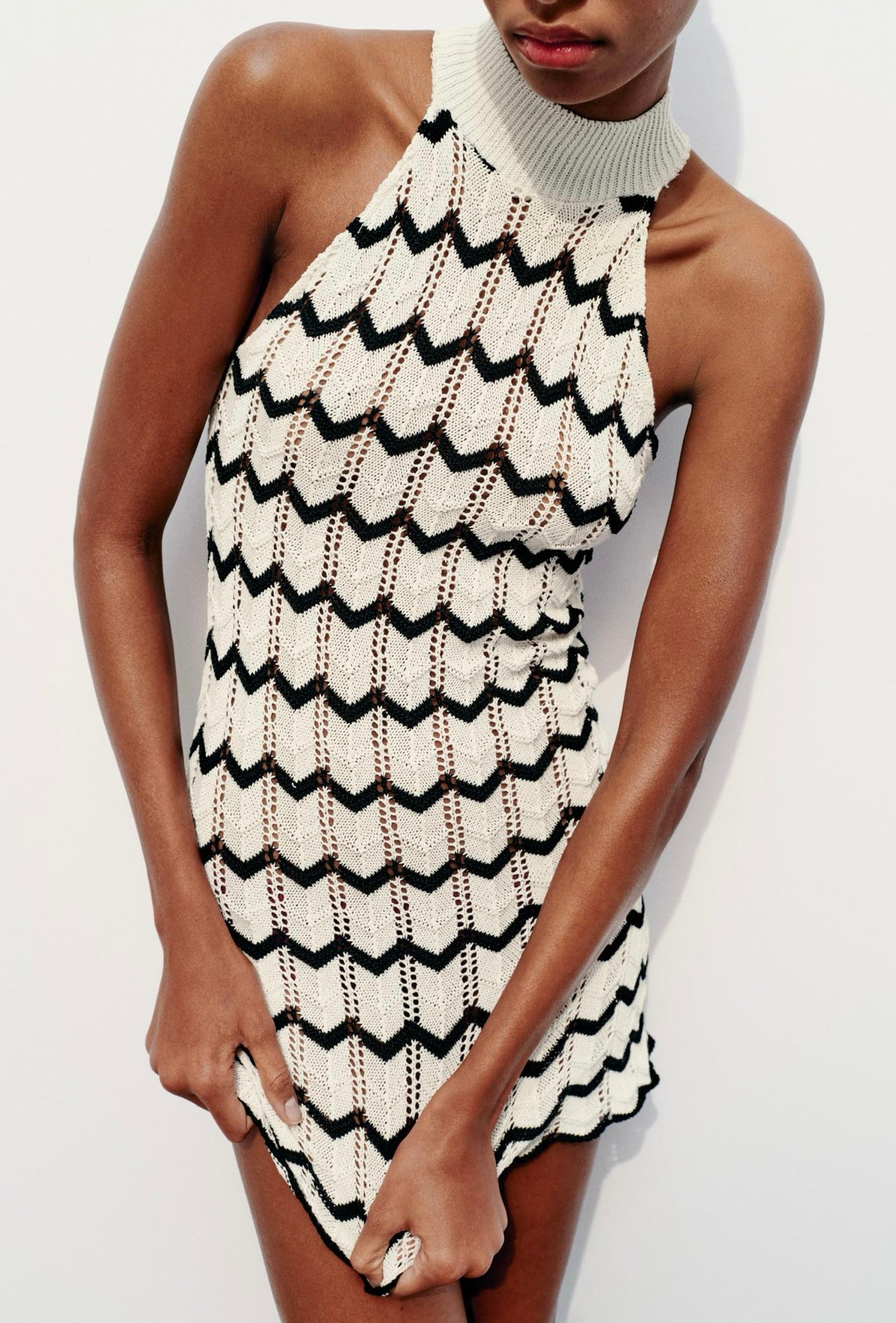 ZARA-STRIPED KNIT MINI DRESS